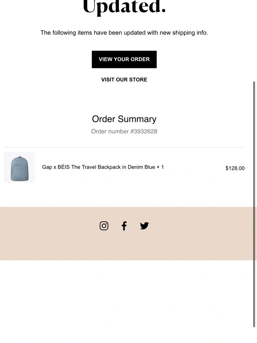 BEIS X GAP Travel Bookbag